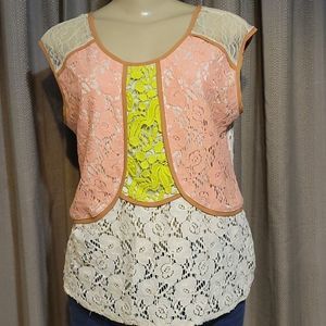 STRAWBERRIES AND CHAMPAGNE LACE BLOUSE